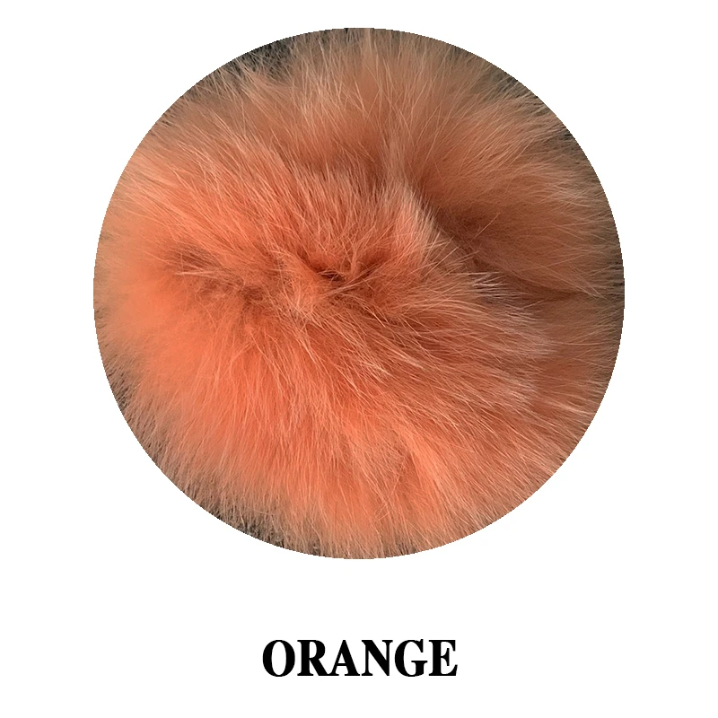 Orange Новинка! Модное женское пальто с натуральным лисьим мехом, зимнее пальто с воротником из натурального меха, теплые куртки для девушек - Цвет: Orange