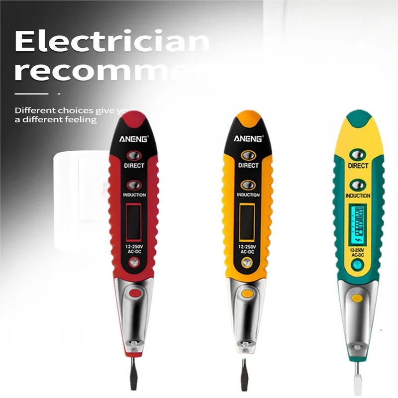 

3 Types 12-250v Home Office Portable Digital ABS Universal Digital Display Electric Pen