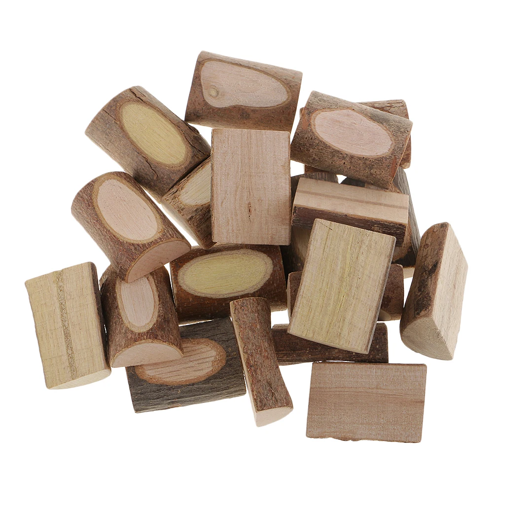 20 Pieces Natural Tree Blocks Log Rustic Wedding Car Decoration Of Wood Slices