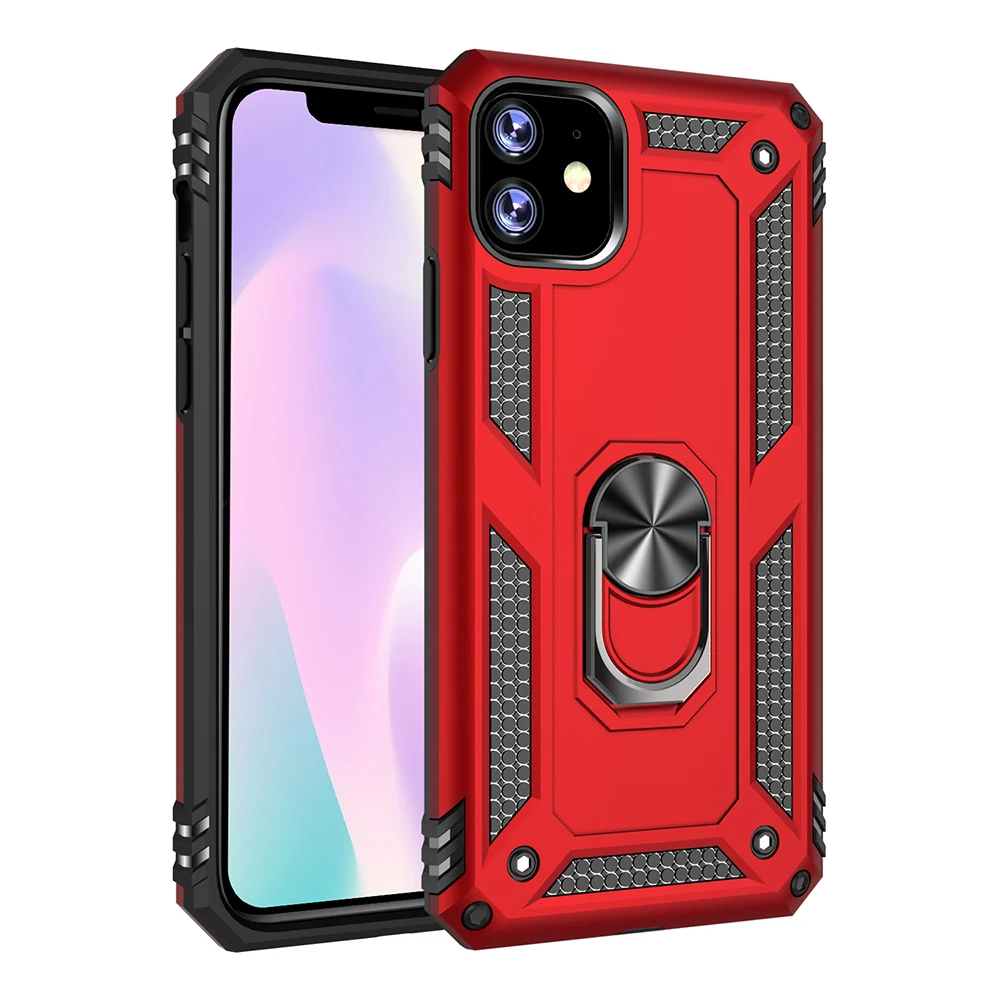 Противоударный чехол с подставкой невидимым кольцом для пальцев Iphone 11 PRO