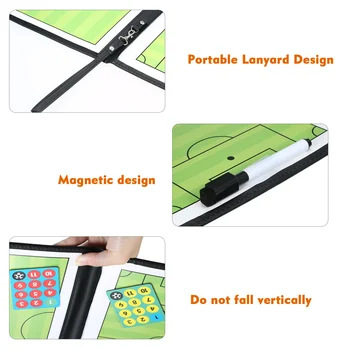 

New Portable Trainning Assisitant Equipments Football Soccer Tactical Board 2.5 Fold Leather Useful Teaching Board
