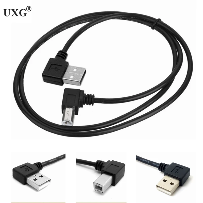 

Right Left Angle USB 2.0 A Male to USB B Male Type B BM Right Angle Printer scanner 90 degree cable 30cm 100cm BM Angled Cable