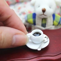 Mini tazza di caffè in ceramica modello simulazione giocattolo da cucina per 1/12 1/6 Action Figure Doll House Decoration accessori in miniatura