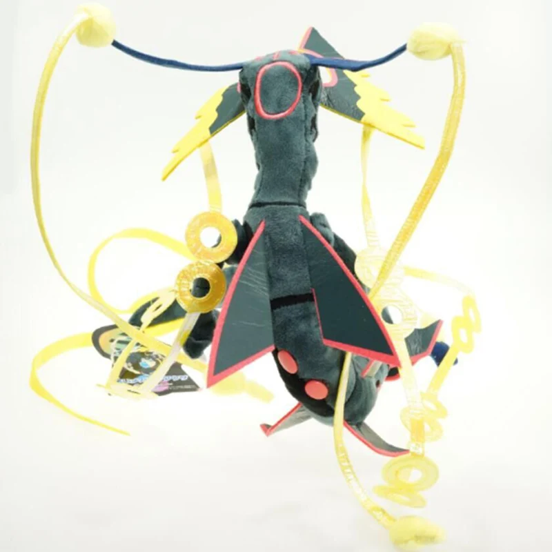 80 см Мега Rayquaza черный Rayquaza животных плюшевые Peluche кукла со скелетом мягкая горячая игрушка Рождественский подарок для детей