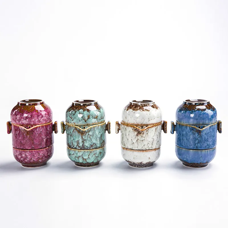 

Один горшок, две чашки, 2 портативных фарфоровых чашки для приготовления чая Xiao Guan, чайная чашка, стандартный чайный набор, китайский чайный набор