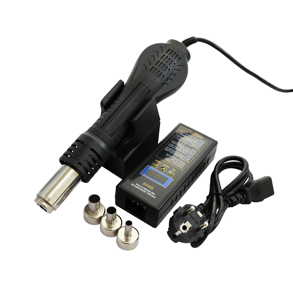 Rework Soldering Station 8858 Portable Hot Air Gun Bga Blower 220v Eu