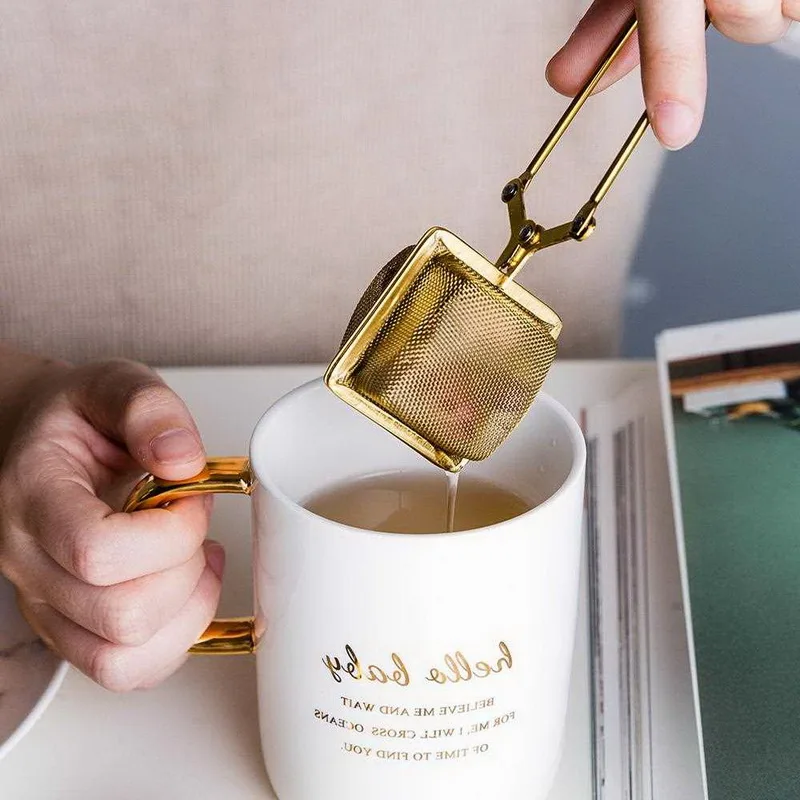 Чайный фильтр для заварки из нержавеющей стали с ручкой сетчатый кофейных трав