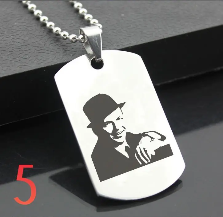 Классический брелок из нержавеющей стали FRANK SINATRA FLK01, гравировальные бирки, стальная подвеска-открытка для ожерелья
