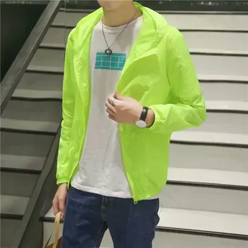 

Men's Leisure Sun-proof Clothes 2020 Summer Fit Outdoor Windbreaker Men A Variety of Color Matching Thin Jacket Cool Streetwear