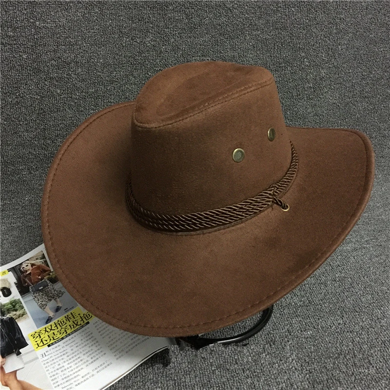 brown 0 Хлопковая ковбойская шляпа, унисекс, для путешествий, для выступлений, кепки s, однотонные ковбойские шляпы для женщин, на каждый день, солнцезащитный козырек, кепка для женщин, мужчин, шапка, классные Западные Ковбойские шляпы - Цвет: brown 0