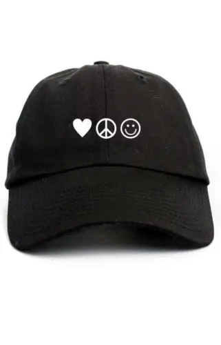 Love Peace& Happiness настраиваемая Кепка для папы, новые черные шапки с принтом
