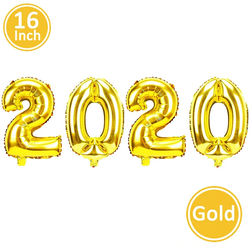 40 дюймов воздушные шары из фольги в виде цифр Happy год серебро Globos рождественские украшения для дома год s Eve вечерние поставки - Цвет: 16inch Gold 2020