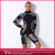 

Women Set Seamless Sports Short 2-Piece Gym Women Clothes Sports Long sleeve + Leggings Running Wear Skinny Sports Set