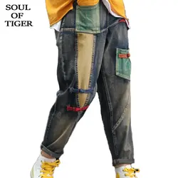 SOUL OF TIGER 2019 корейские модные стильные женские джинсы с вышивкой свободные шаровары Новые повседневные осенние уличные Безразмерные брюки