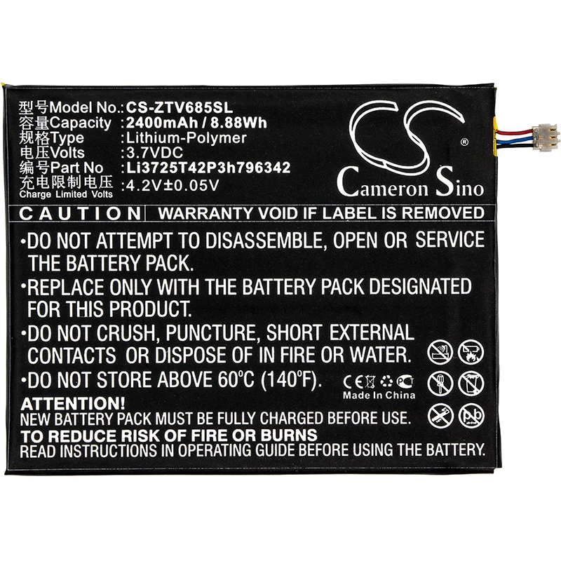 Cameron sino 2400 мА/ч, Батарея для zte C865 C865m V685, Li3725T42P3h796342