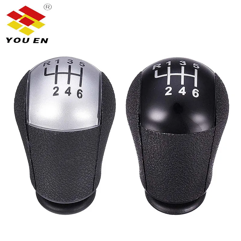 YOUEN 6 Speed MT Gear Stick Shift Knob Car For Ford Focus Mondeo MK3 S-MAX C-MAX Mustang Galaxy Fiesta MK6 Black/Silver | Автомобили и