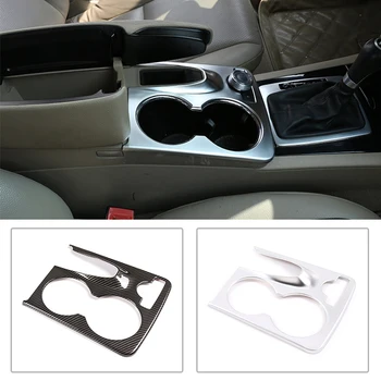 

For Mercedes Benz GLK X204 2008-2015 ABS Silver/Carbon Fiber Car Console Water Cup Holder Frame Cover Trim Accessories