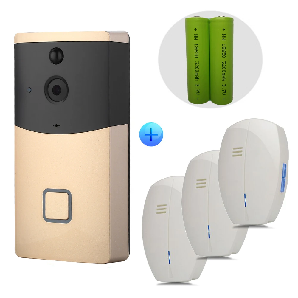 WiFi Smart Video Doorbell Camera Wireless Home Security Camera Door Bell Two-way Audio Intercom Record Night Vision Door Phone audio intercom Door Intercom Systems