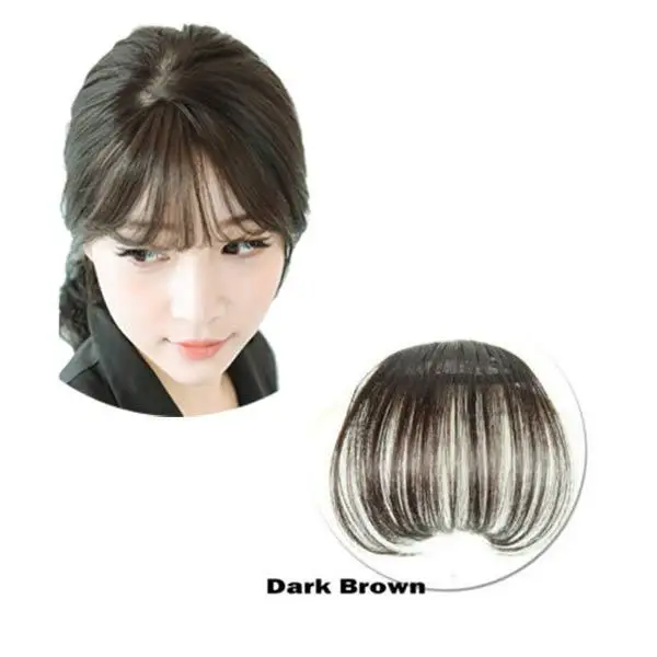 Женщины Клип челка наращивание волос бахрома шиньоны накладные волосы синтетические на зажимах спереди Neat Bang HJL2019