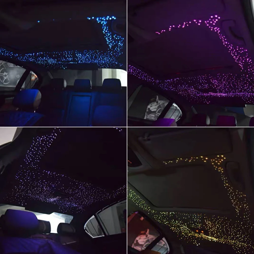 Fiber Optic Lights Double Engine Car Roof Star Night Projector Starlight 1000 12v Sound Activated 32W RGBW Kit