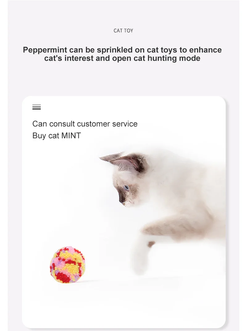 1Pc Pet Toy Plush Ball Cat Ball Toy Bouncy Ball Small Pet Interactive Toys Multi Color Choice Bayberry Ball Cat Throwing Toys