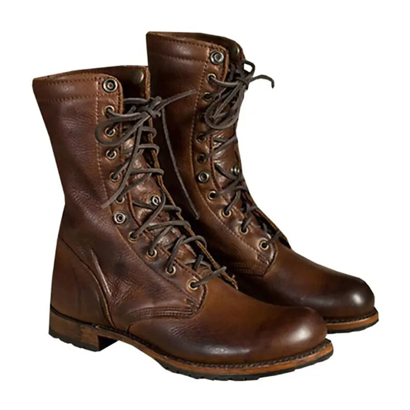 2020 New Flat heel men boots PU Increase Shoes male Round head Solid Color Lace up fashion winter Botas Hombre Size 38-48 2020 New Flat heel men boots PU Increase Shoes male Round head Solid Color Lace up fashion winter Botas Hombre Size 38-48