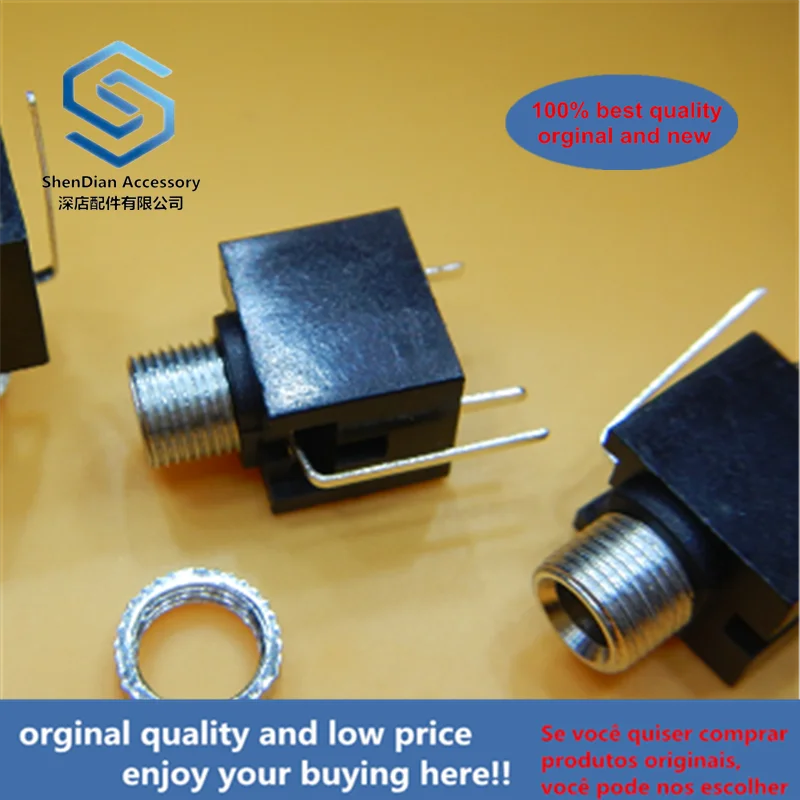 Headphone Socket 200pcs PJ-301M 3.5MM audio video socket measuring pin 90 degrees full copper temperature resistant