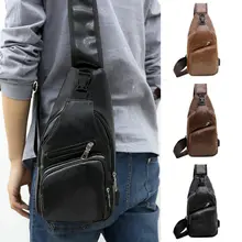 Мужская деловая Дорожная сумка на плечо из искусственной кожи, нагрудная сумка на плечо, зарядка через usb, модная винтажная водонепроницаемая сумка через плечо