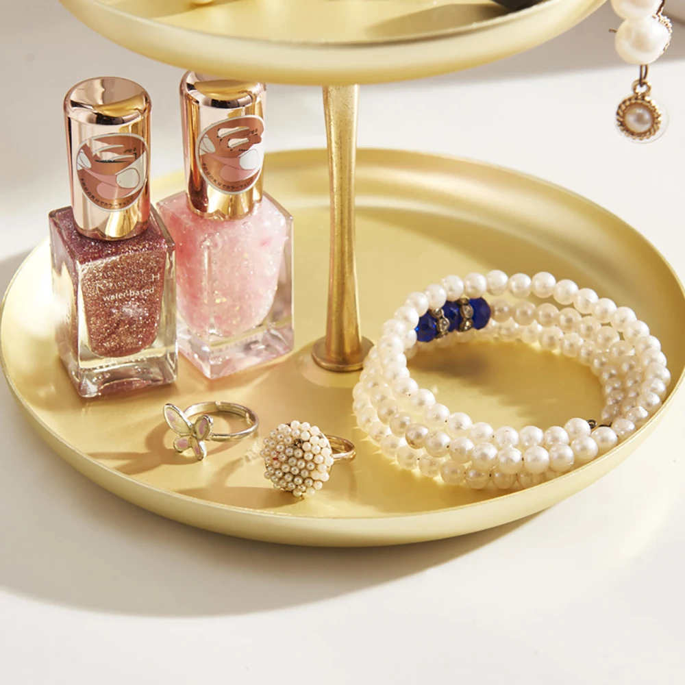 Heavy Roatating Jewelry Stand Holder Hanging Organizer Plate Tray Tower Bracelet Necklace 3 Tier Three Layer