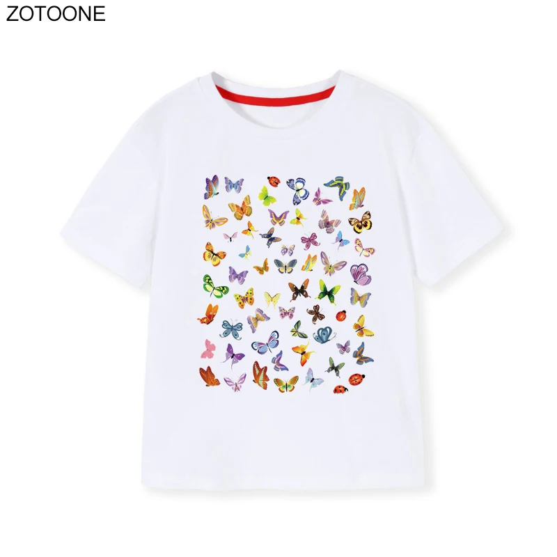 ZOTOONE нашивки в виде животных красочные бабочки наклейки для детей железо на переводе для одежды футболки DIY теплопередача аппликации G