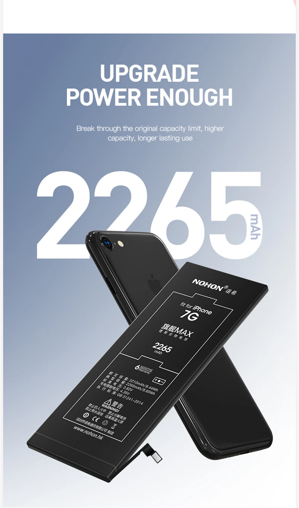 NOHON аккумулятор для Apple iPhone 7 Plus 8 Plus Замена батареи высокой емкости с установкой инструменты Полный комплект флагманский макс