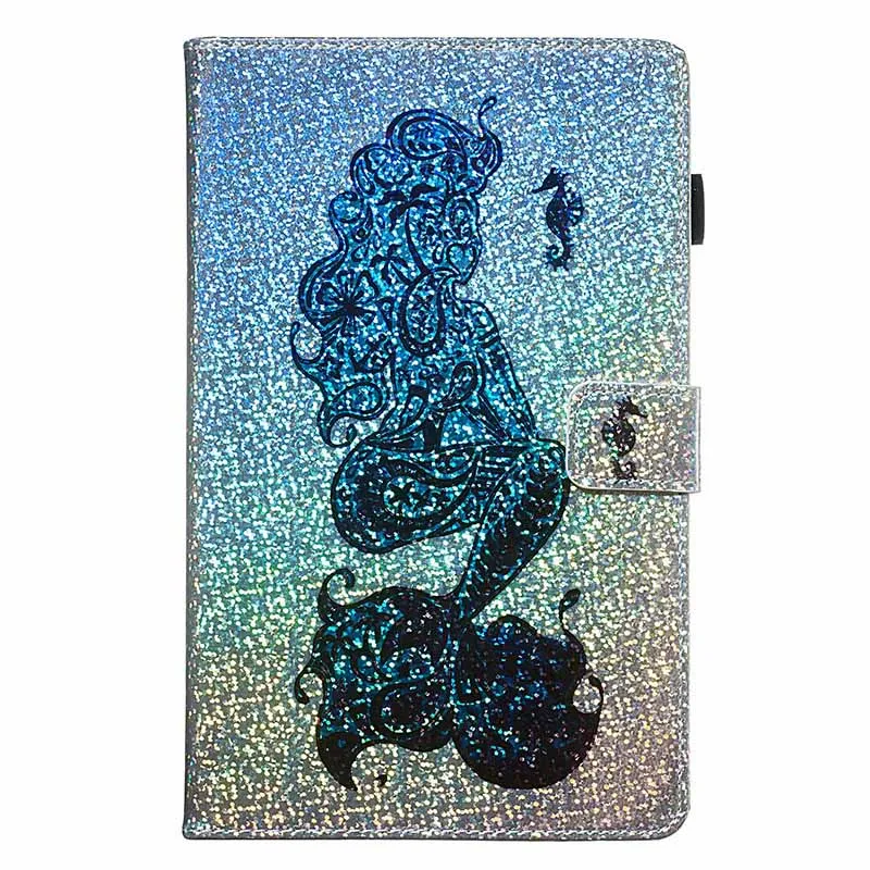6 Для Samsung Galaxy Tab A 8,0 T385 T380 Шикарный кожаный смарт-флип-бумажник с блестящим принтом слот для карт плоский чехол для планшета - Цвет: 6