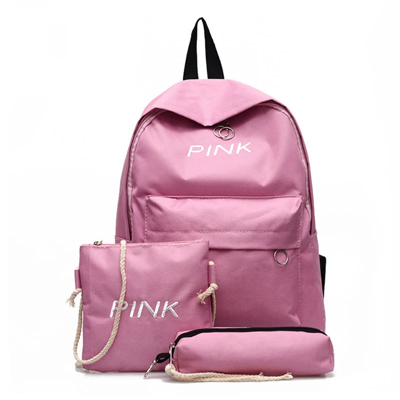 

2019 New Women's Backpack 3 Piece Set Composite Bags Casual Korean Version Solid Girl's BackPack #197352