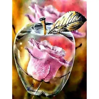 

Diamond Painting Set Full Drill 5D Embroidery Crystal Apple And Flower Craft Art Hobby Craft Art Valentine's Day Handmade Gifts