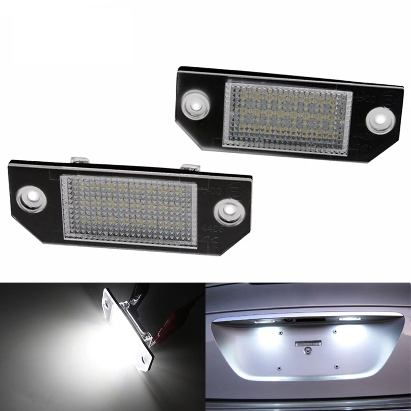 2x SUNKIA 12V DC High Bright Car LED Number License Plate Lights Pure