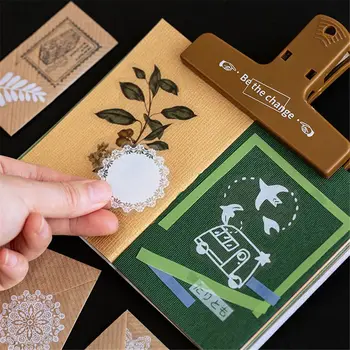 

50pcs/pack Cute White Lace Transparent Kawaii Boxed Decorative Stickers Scrapbooking Planner Japanese Diary Stationery Stickers