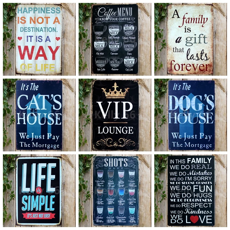 

[ Kelly66 ] Come In We're Open Closed Coffee menu VIP Lounge Metal Sign Home Decor Bar Wall Art Painting 20*30 CM Size JT-3