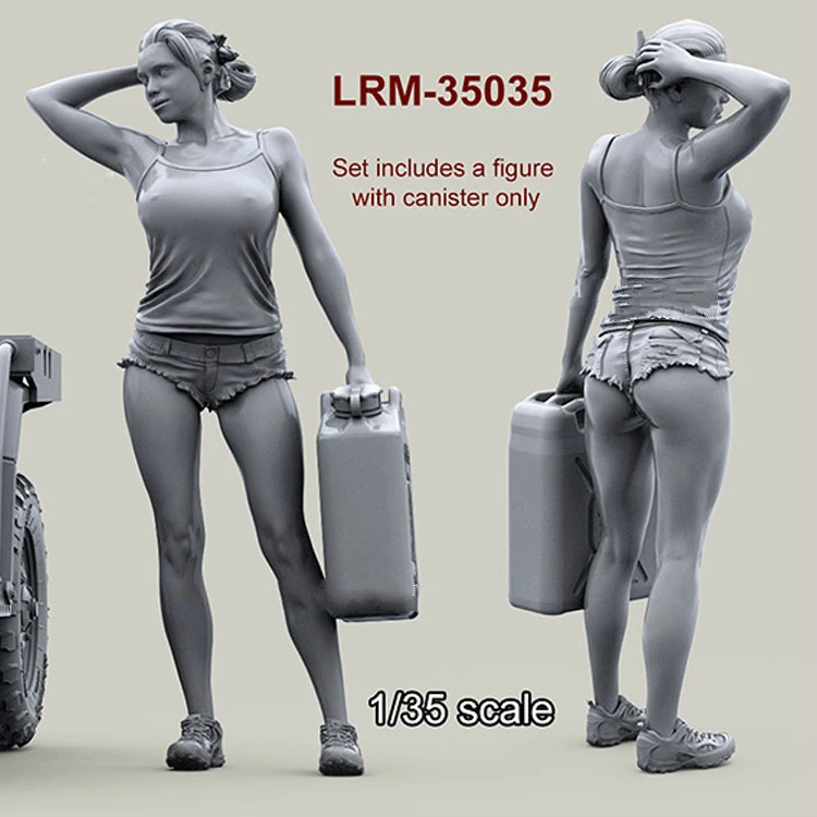 

1/35 resin model figures girl with fuel tank unpainted 463G