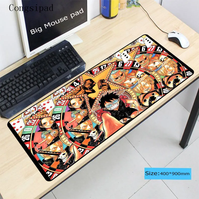 Congsipad Japan Anime large One Piece Gaming mouse pad 900*400*2mm Locked Edge Keyboard Mat Mouse p