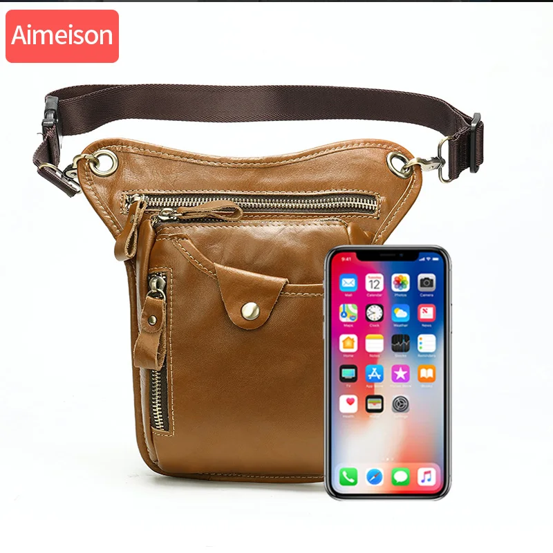 Поясная Сумка Aimeison из натуральной кожи забавная Сумочка для телефона дорожный
