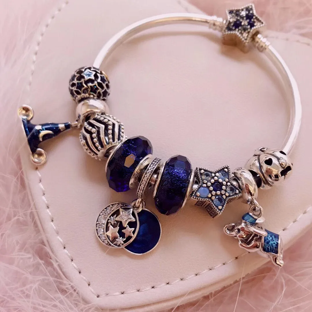 

Keris Shop High Quality 1:1 100%925 Sterling Silver Star Check Dumbo Bracelet Free Shipping