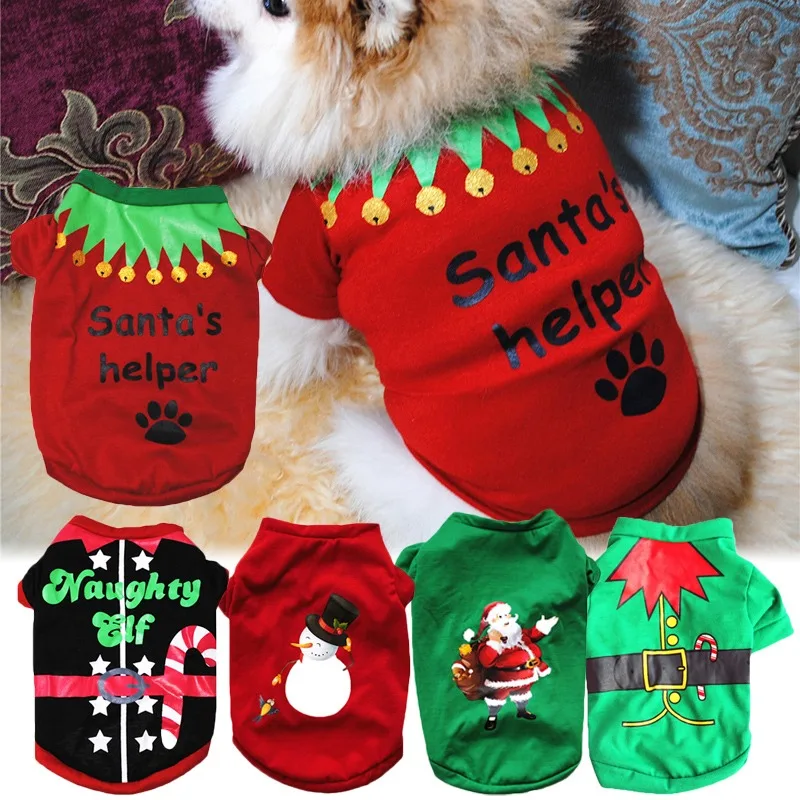 Santa Claus Christmas Tree Clothes Jacket For Dogs Cotton Pet Clothes For Puppy Chihuahua Vest Shirt Dog Products