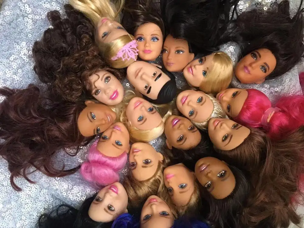 Качественные головки для кукол 3 шт./5 шт./10 шт./20 шт. различные цвета волос головы для кукол белый черный коричневый кожа кукла голова ребенок DIY части для кукол