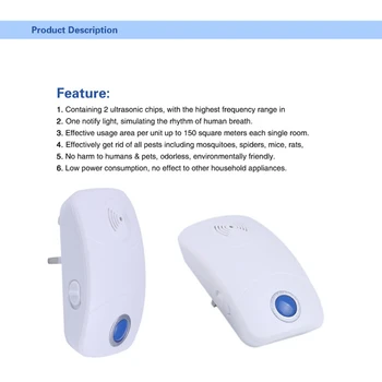 

Electronic Smart Mosquito Repellent Large Range Mouse Repellent Home Office Warehouse HKS99