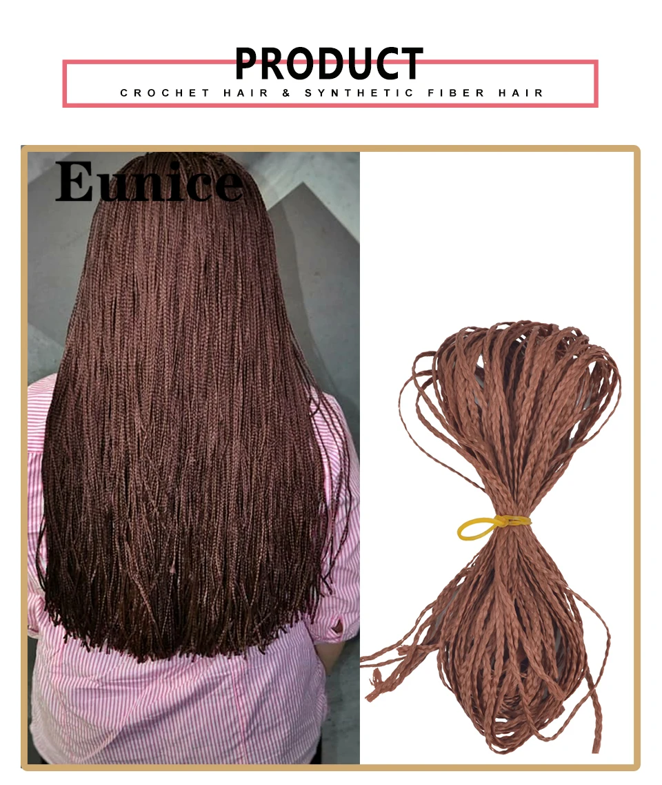 Длинные косички Eunice Zizi синтетические для наращивания волос фиолетовые розовые
