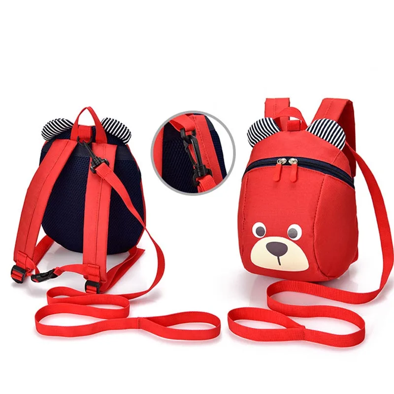 Baby Anti-lost Bag Polyester Cartoon Bear Safety Harness Backpack Children Comfortable Schoolbag Toddler Walking Keeper Strap