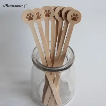 

x200 dog paw Monogram Wooden Coffee Stir Sticks Pets Party Swizzle Beveragle Stirrers Vintage pats Decor stirrers can customized