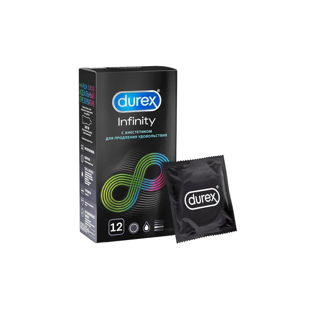 Презервативы DUREX Infinity с анестетиком 12 шт | Красота и здоровье