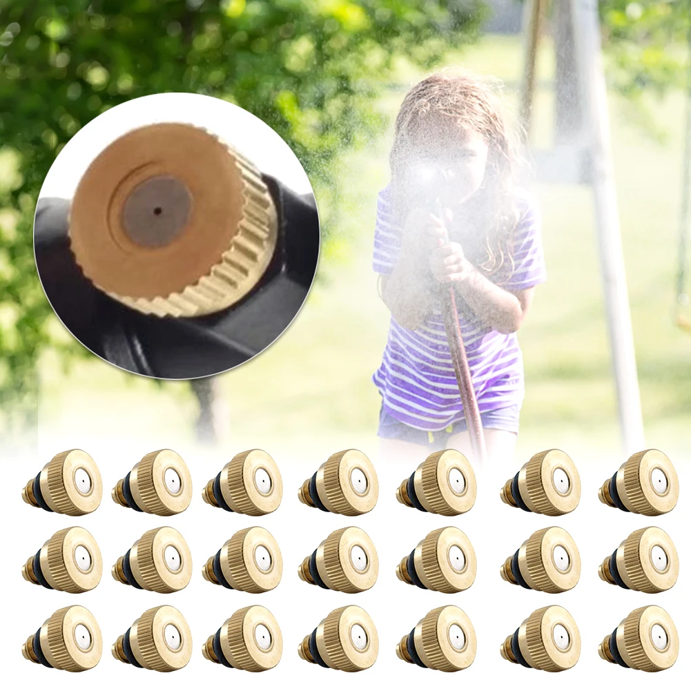 22pcs Nozzles Garden Misting Water Sprayer Anti Corrosion Leak Proof Easy Install Durable Brass Low Pressure 0.3mm Orifice