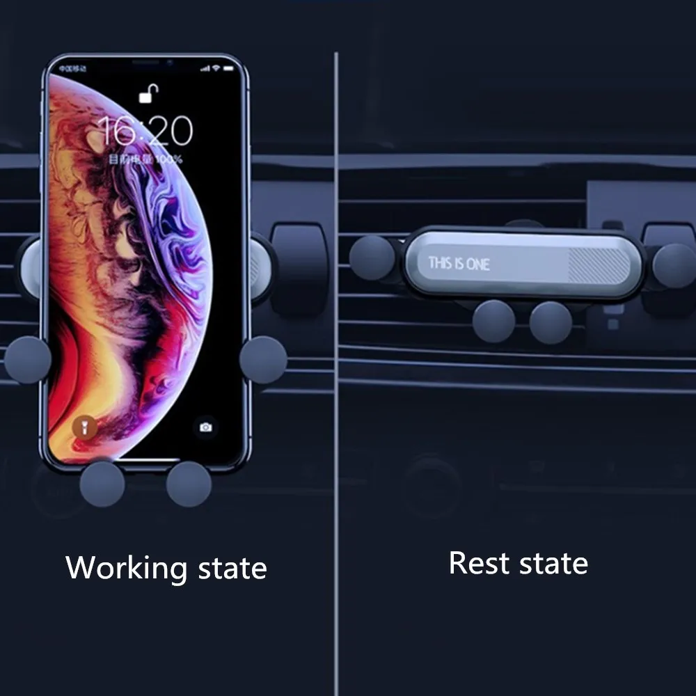 Универсальный держатель телефона на вентиляции стенд без магнитного черного гравитационного автомобиля смартфон крепление для iPhone XS MAX Xiaomi